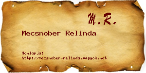 Mecsnober Relinda névjegykártya